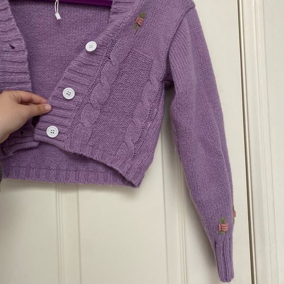 Purple Floral Cardigan - Picture 3 of 4